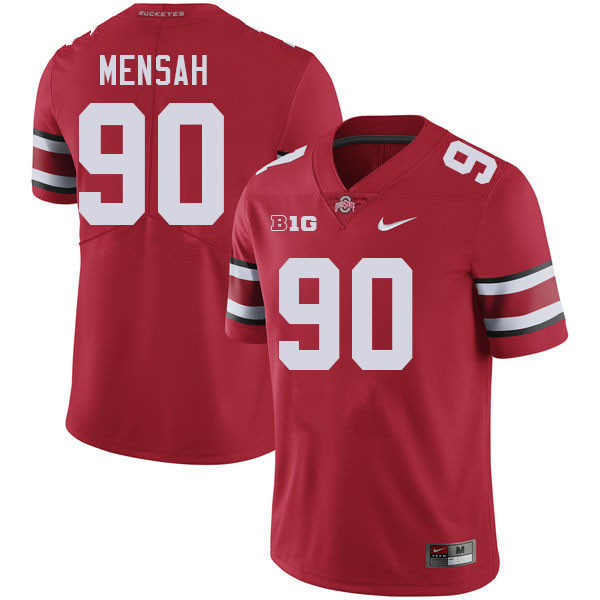 Ohio State Buckeyes Eric Mensah Men's's #90 Authentic Red College Football Jersey 2404HFEK3